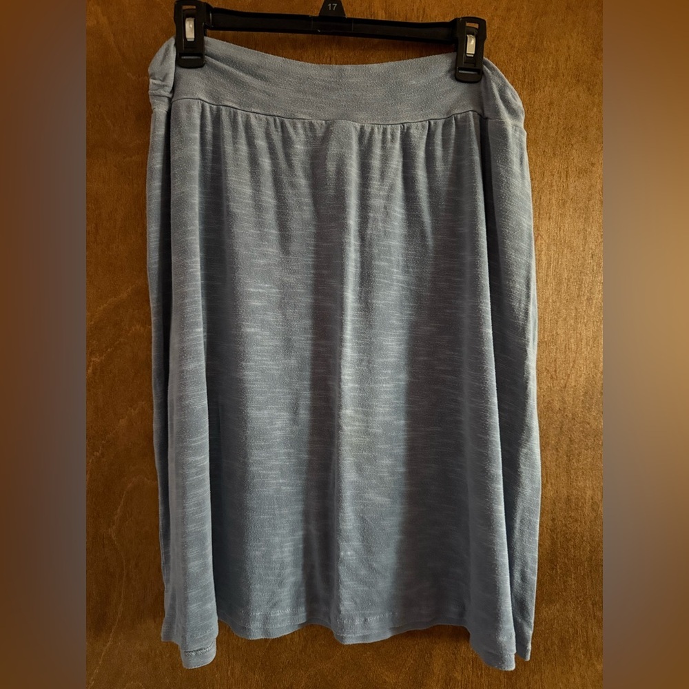Casual Blue Midi A-Line Skirt - Picture 3 of 4